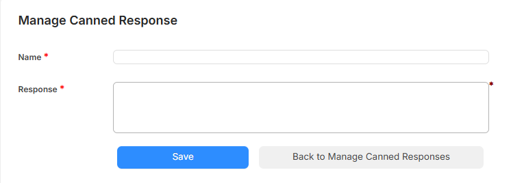 Manage Canned Resonse page
